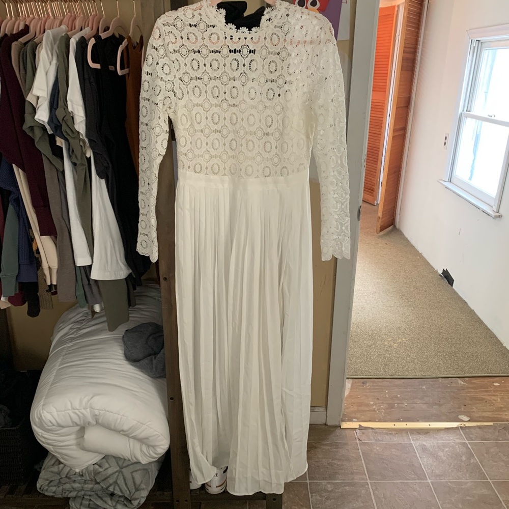 White dress with slit